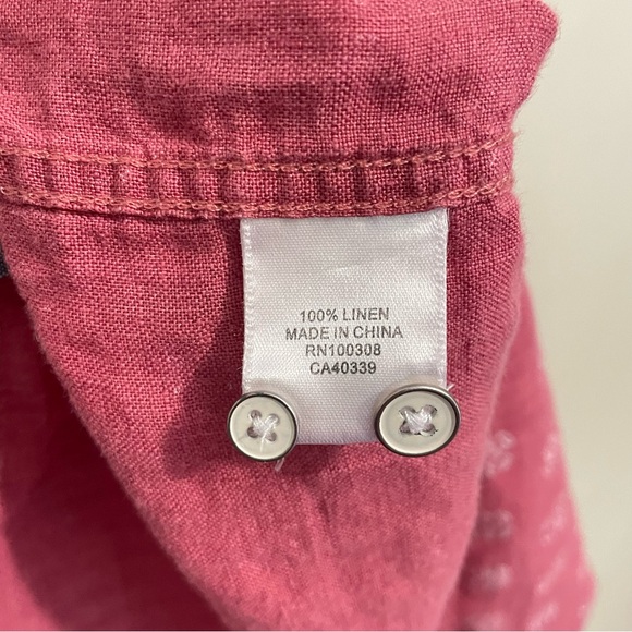 Peter Millar Linen Button Down Shirt M Medallion Print Classic Fit Kiva Beach - Picture 7 of 8